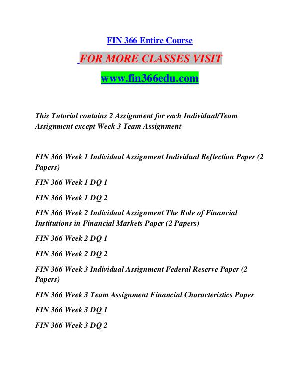 FIN 366 EDU Motivated Minds/fin366edu.com FIN 366 EDU Motivated Minds/fin366edu.com