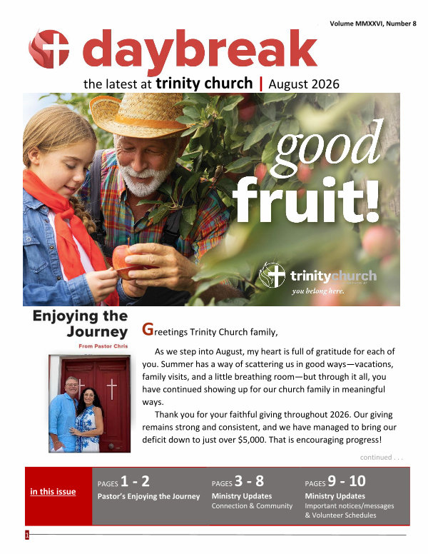 DAYBREAK | The Latest Happenings at Trinity August 2026