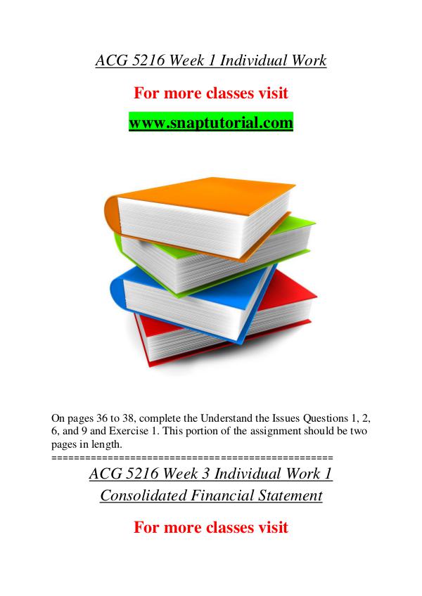 ACG 5216 help A Guide to career/Snaptutorial ACG 5216 help A Guide to career/Snaptutorial