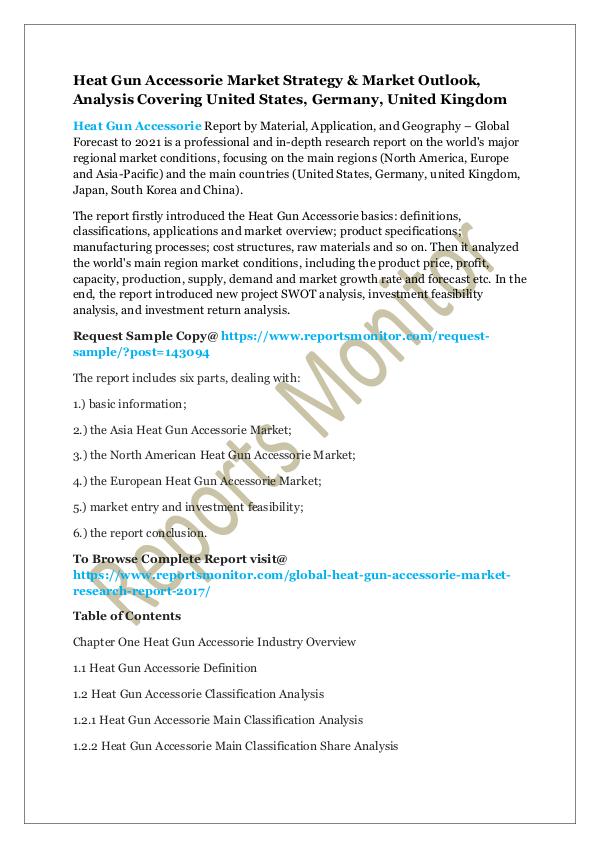 Machinery and Equipments Heat Gun Accessorie Market Strategy & Outlook