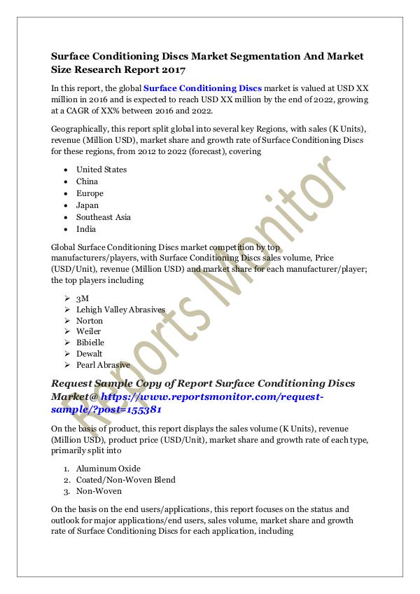 Surface Conditioning Discs Market