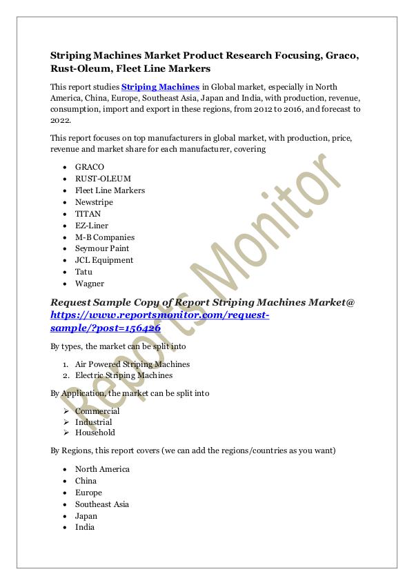 Machinery and Equipments Striping Machines Market Product Research Report