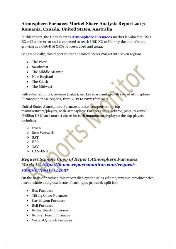 Machinery and Equipments Atmosphere Furnaces Market Share Analysis Report 2