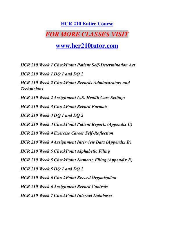 HCR 210 TUTOR Motivated Minds/HCR210TUTOR.com HCR 210 TUTOR Motivated Minds/HCR210TUTOR.com