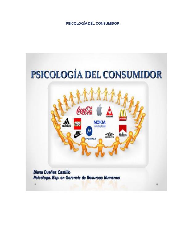 PSICOLOGÍA DE CONSUMIDOR PSICOLOGÍA DE CONSUMIDOR