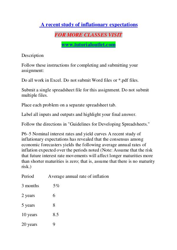 A RECENT STUDY OF INFLATIONARY EXEPECTATION/TUTORIALOUTLET DOT COM A RECENT STUDY OF INFLATIONARY EXEPECTATION/TUTORI