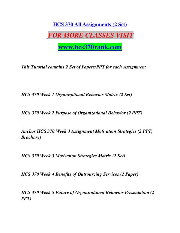 HCS 370 RANK Motivated Minds/hcs370rank.com HCS 370 RANK Motivated Minds/hcs370rank.com