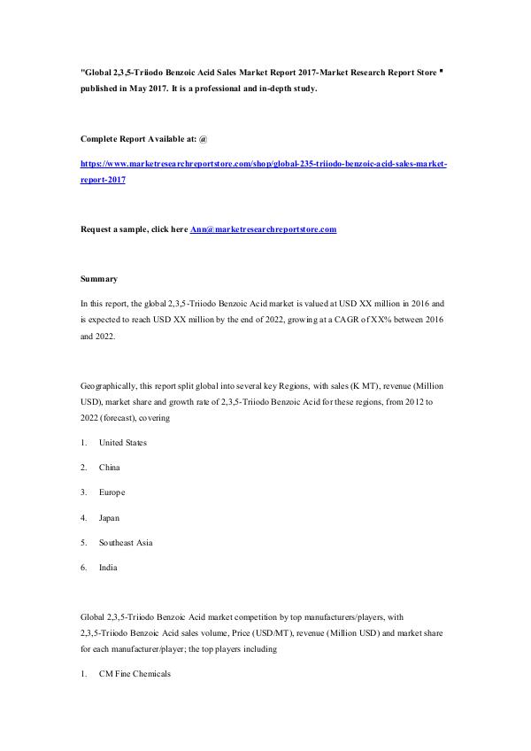 Global 2,3,5-Triiodo Benzoic Acid