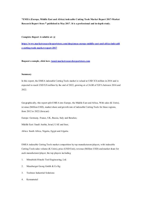 indexable Cutting Tools Market