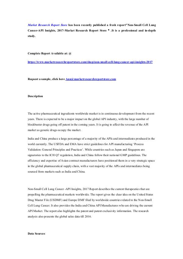 Non-Small Cell Lung Cancer-API Insights, 2017-Mark