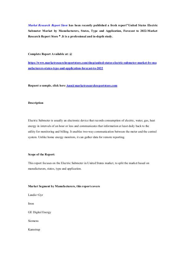 United States Electric Submeter Market by Manufact