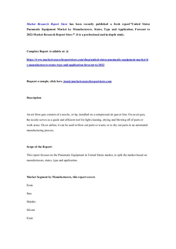 United States Pneumatic Equipment Market by Manufa