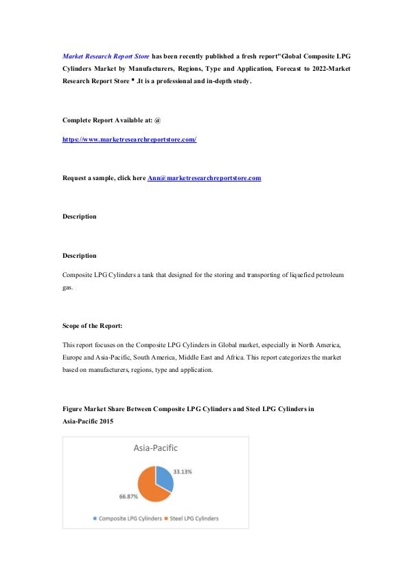 Market Research Report Store  Global Composite LPG Cylinders Market by Manufactu