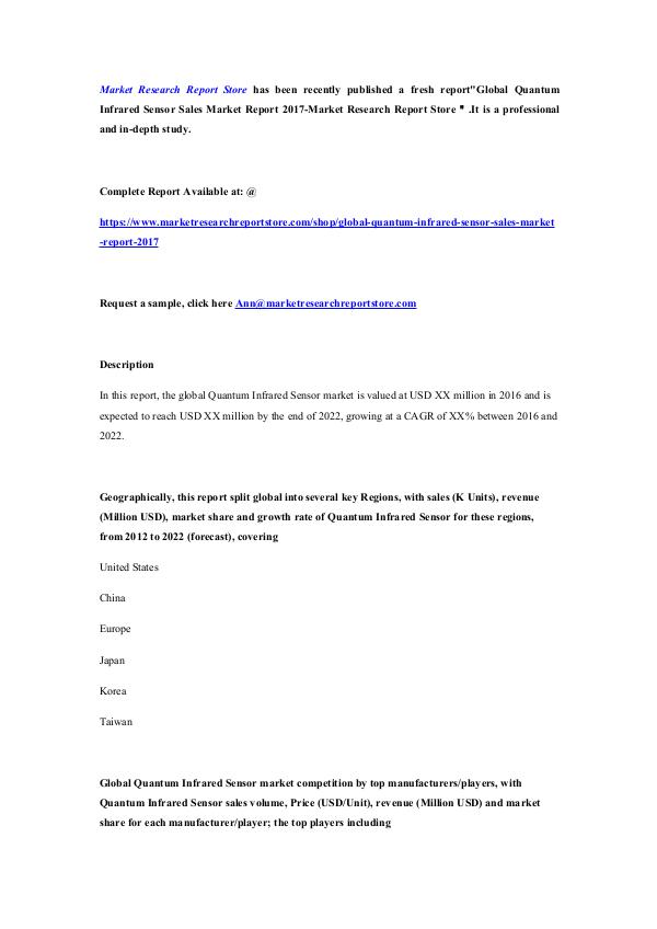 Global Quantum Infrared Sensor Sales Market Report