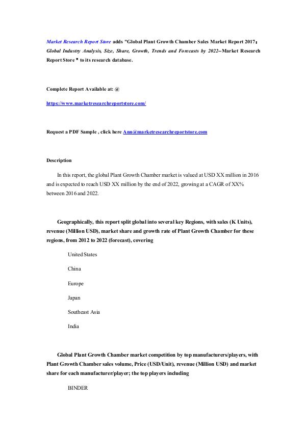 Global Plant Growth Chamber Sales Market Report 20