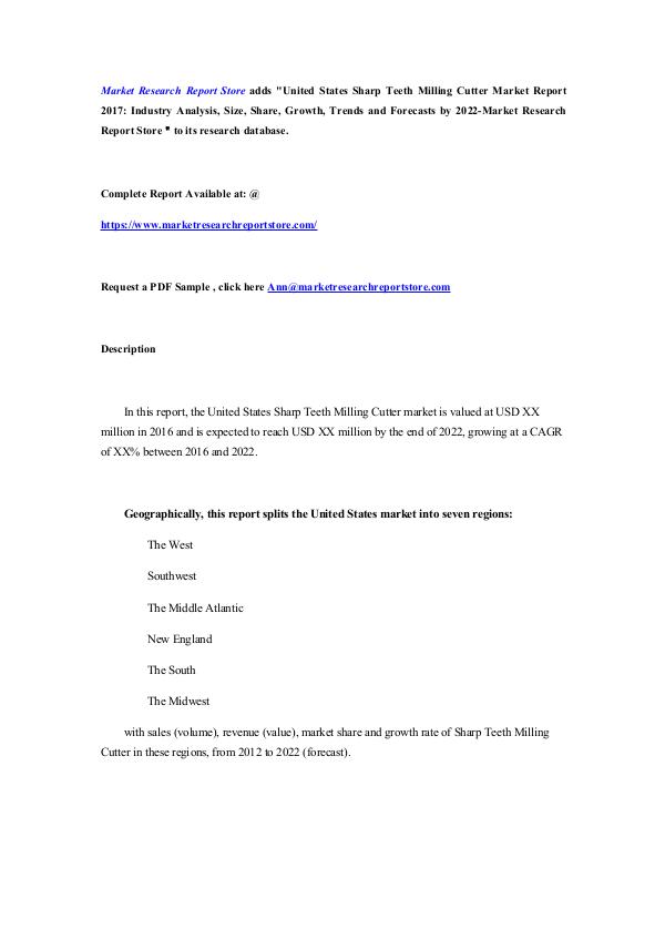 United States Sharp Teeth Milling Cutter Market Re