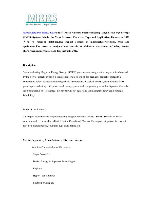 Market Research Report Store  North America Superconducting Magnetic Energy Stor