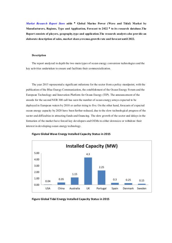 Global Marine Power (Wave and Tidal) Market by Man