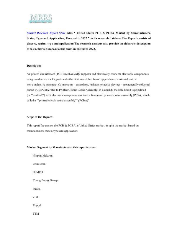 United States PCB & PCBA Market by Manufacturers, 