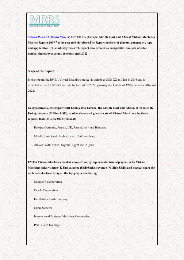 Market Research Report Store Virtual Machines