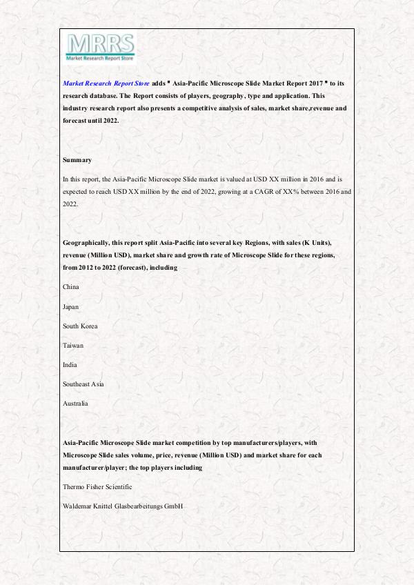 Microscope Slide market