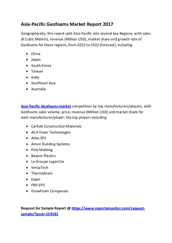 Market Research Reports Asia-Pacific Geofoams Market Report 2017