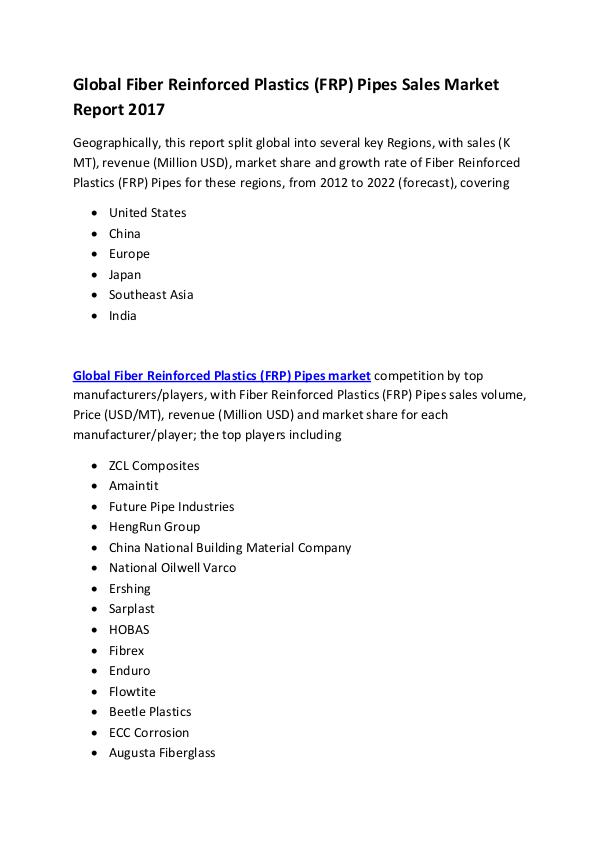 Market Research Reports Fiber Reinforced Plastics  Pipes  Market Report 20