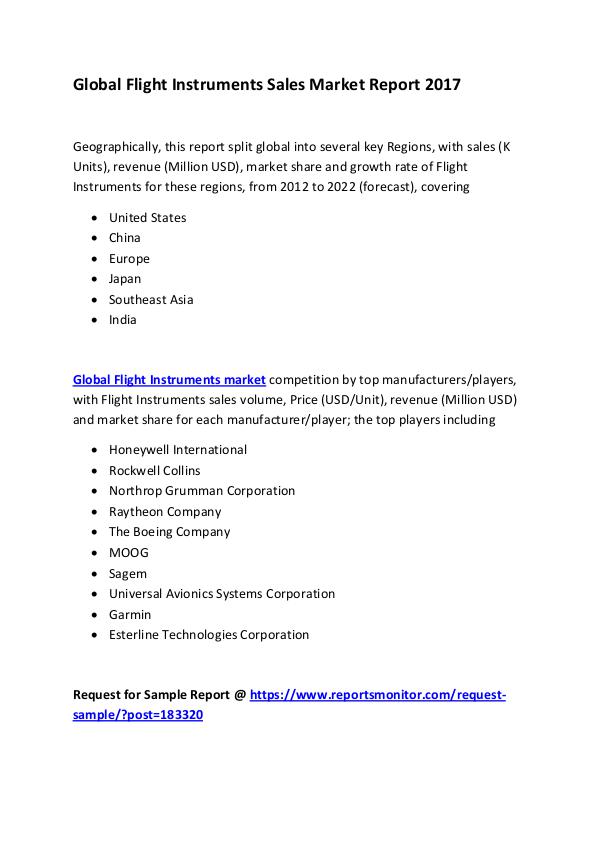 Market Research Reports Global Flight Instruments Sales Market Report 2017