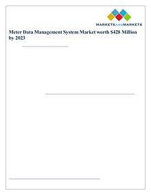 Meter Data Management System Market worth $428 Million by 2023