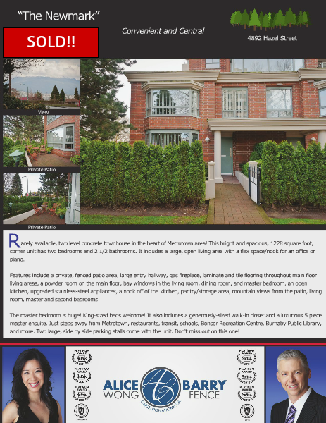 Sold Listings - Burnaby 4892 Hazel Street, Burnaby, B.C.