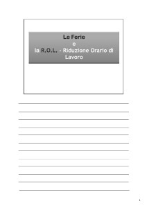 Lezioni Diritto del Lavoro - Le Ferie e ROL