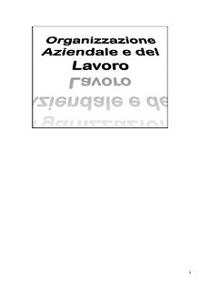 Lezioni di Organizzazione del Lavoro