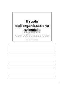 Lezioni di Organizzazione del Lavoro - Contenuti del Corso