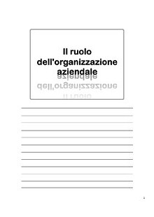 Lezioni di Organizzazione del Lavoro