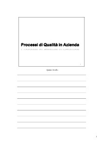 - Processi di Qualità in Azienda