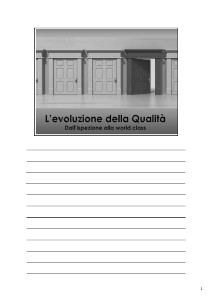 Lezioni di Qualità in Azienda - Evoluzione della Qualità