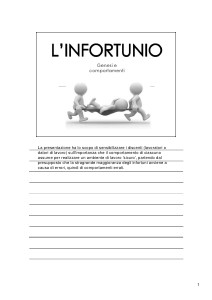 Lezioni di Sicurezza sul Lavoro - Infortuni sul Lavoro