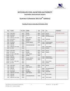 SCAA Summer Schedule - 4th Edition (2013-4)