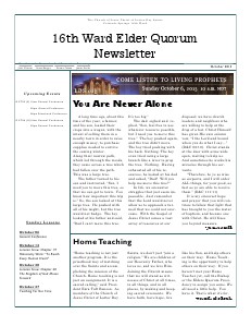 Home Teaching Newsletter 2013 October