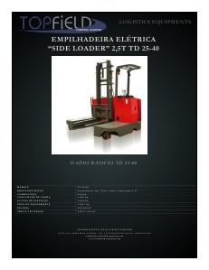 Empilhadeiras e Equipamentos de Logística SIDE LOADER ELÉTRICA 2.5T