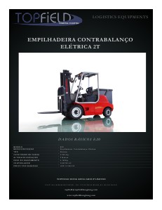 EMPILHADEIRAS CONTRABALANÇO ELÉTRICAS DE 2T