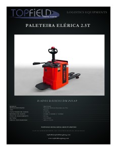 Empilhadeiras e Equipamentos de Logística PALETEIRA ELÉTRICA 2.5T