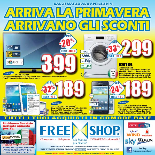 Freeshop Arriva la primavera... Arrivano gli Sconti