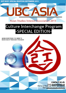 UBC ASIA Newsletter 2013-2014 Buddy Exchange: Sep. 2013