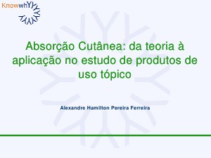 Apresentações de Slides Absorção Percutânea