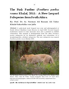 Gazelle : The Palestinian Biological Bulletin (ISSN 0178 – 6288) . Number 108, December 2013, pp. 26-42.