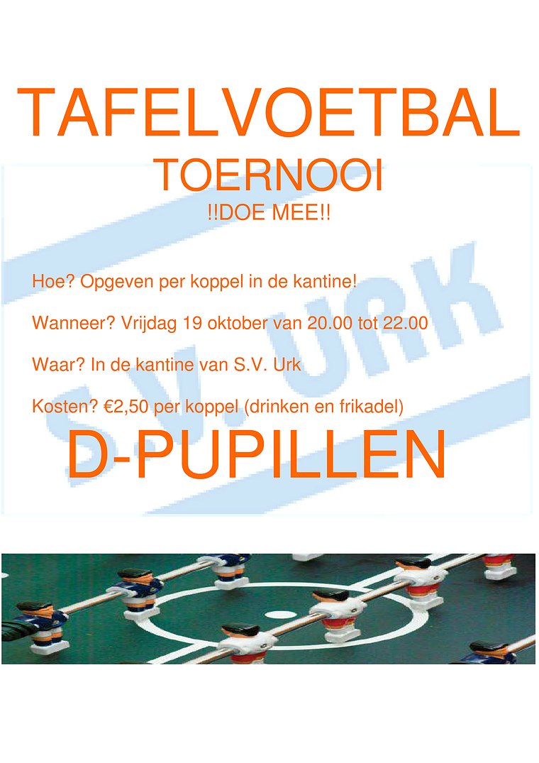 Posters s.v.Urk (Tafelvoetbaltoernooi D-pupillen)