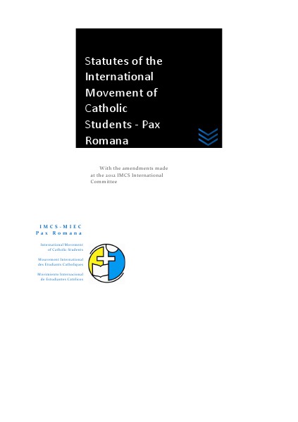 Statutes of the International Movement of Catholic Students 2013