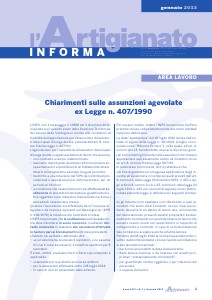 L'Artigianato Informa Gennaio 2013