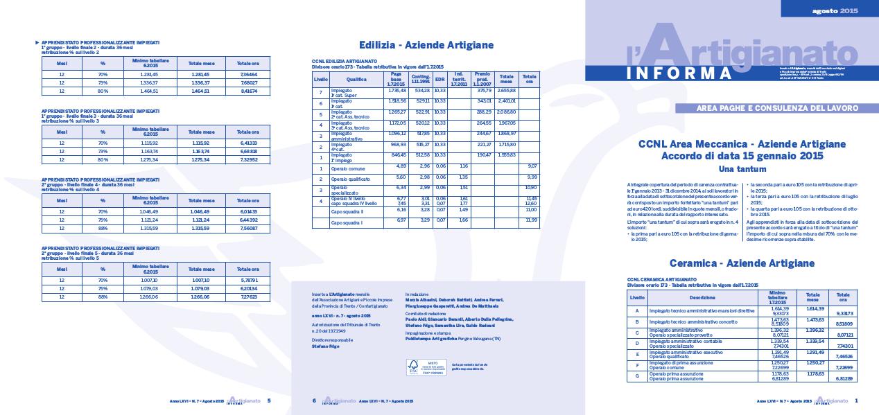 L'Artigianato Informa Agosto 2015